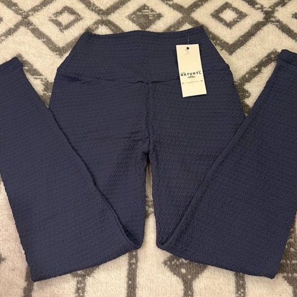 NWT Naturyl Textured Lounge Legging Sz S Navy Blue - Picture 4 of 6